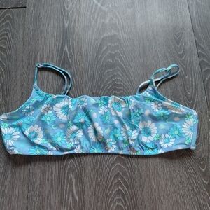 Girls' Blue Floral Swim Top - Kids Swim